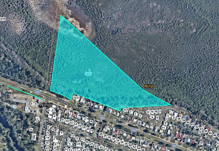 Map location of area within park