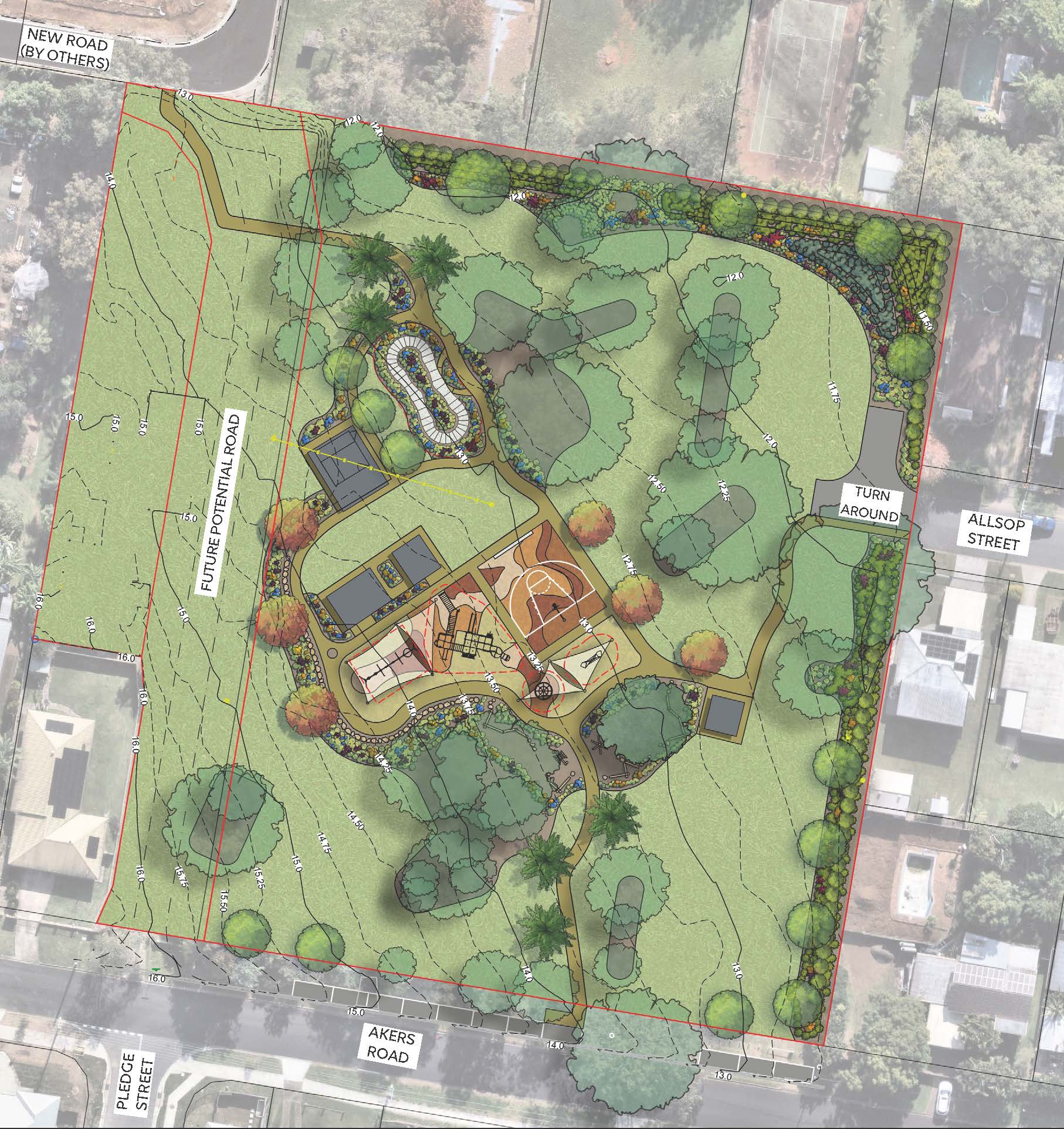 New Akers Road park concept plan