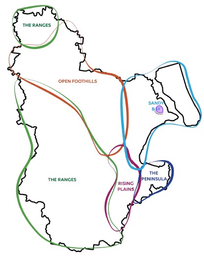 map of different parts of city of moreton bay