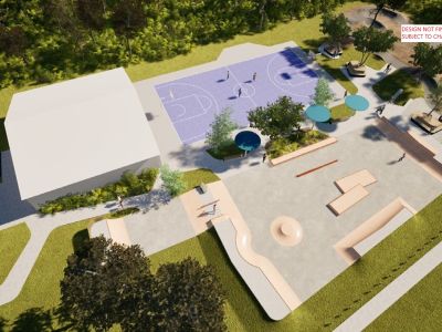 Indicative 3D modelling of the new skatepark 